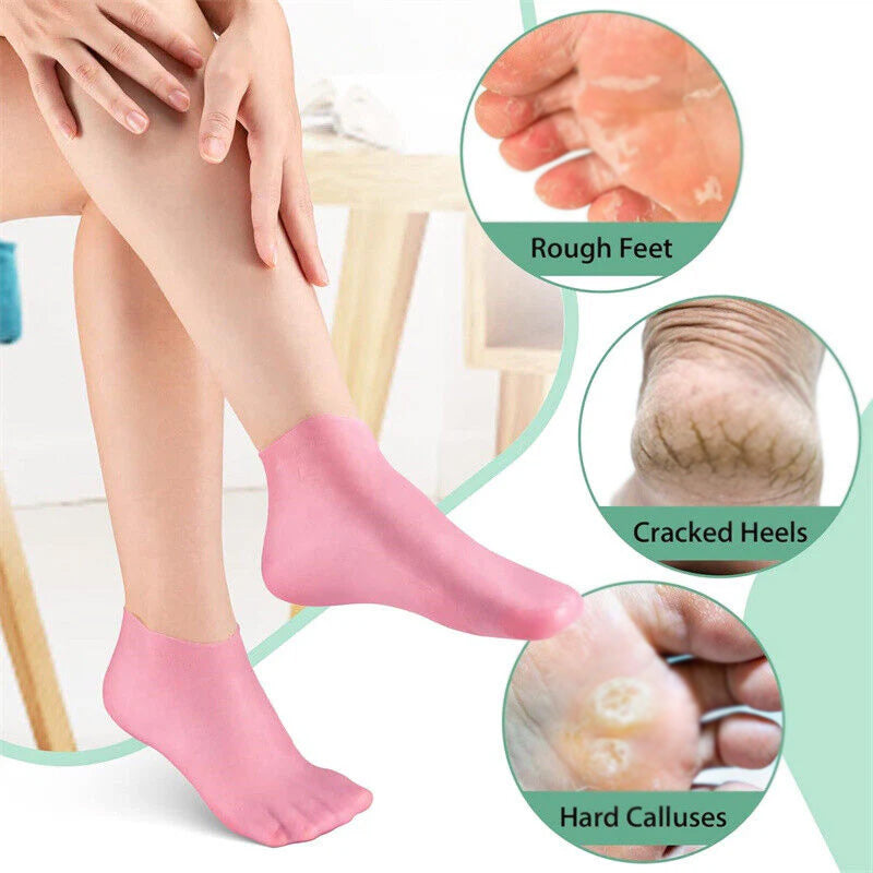 Buy 1 Pair Get 1 Pair Free Offer 4 Pcs Silicone Moisturizing Socks for Foot Care