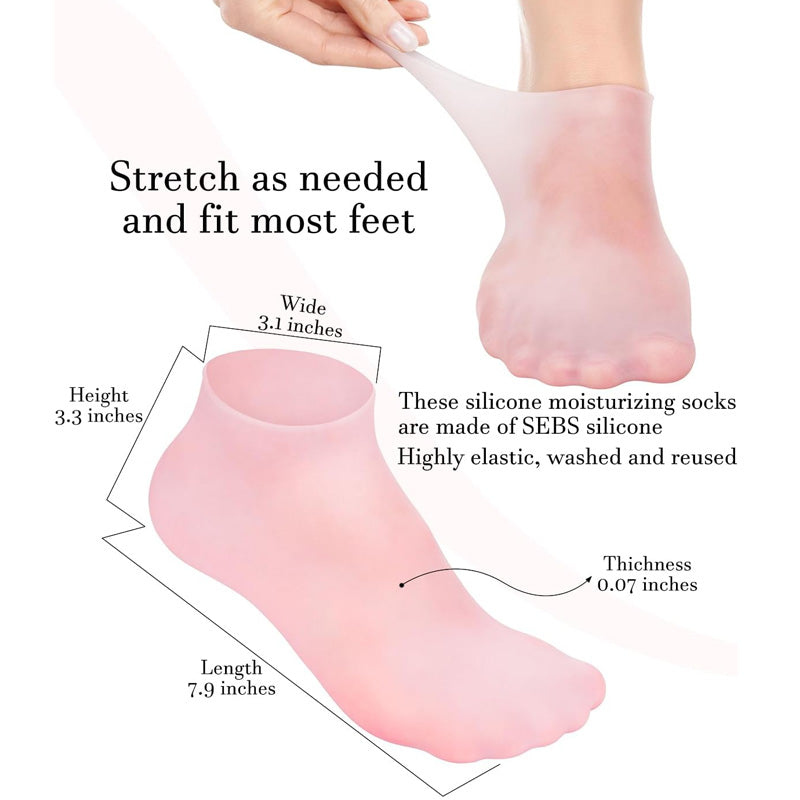 Buy 1 Pair Get 1 Pair Free Offer 4 Pcs Silicone Moisturizing Socks for Foot Care