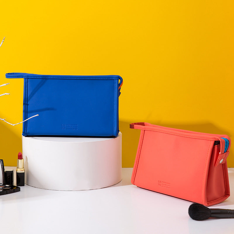 Candy Color Waterproof Pu Zipper Travel Storage Bag Girls Portable Cosmetic Makeup Bag Carton Box