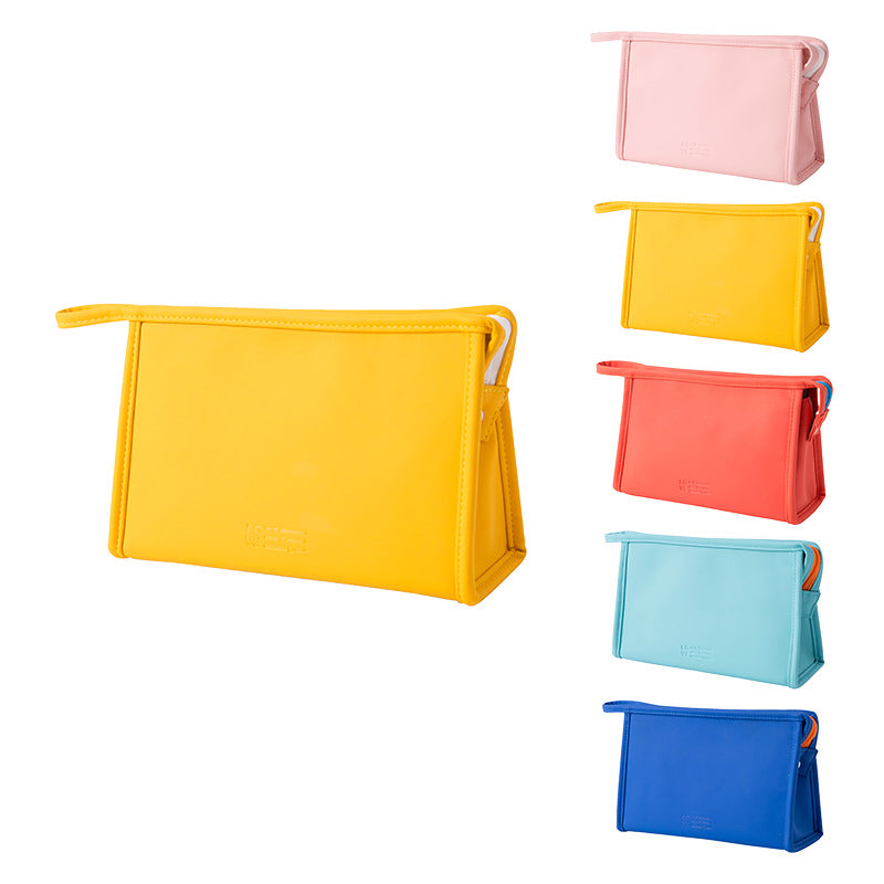Candy Color Waterproof Pu Zipper Travel Storage Bag Girls Portable Cosmetic Makeup Bag Carton Box