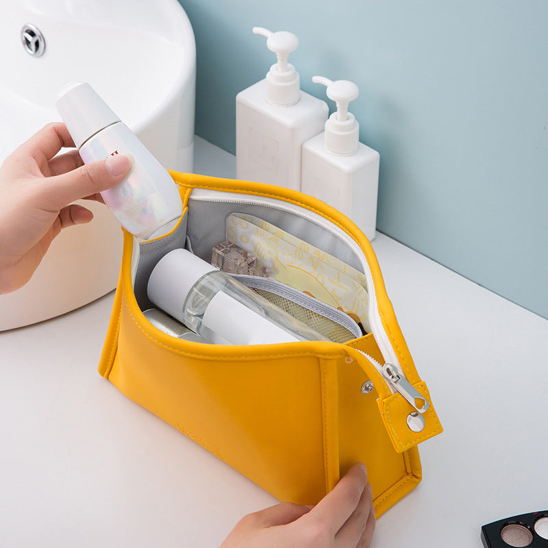 Candy Color Waterproof Pu Zipper Travel Storage Bag Girls Portable Cosmetic Makeup Bag Carton Box
