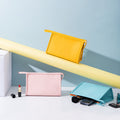 Candy Color Waterproof Pu Zipper Travel Storage Bag Girls Portable Cosmetic Makeup Bag Carton Box