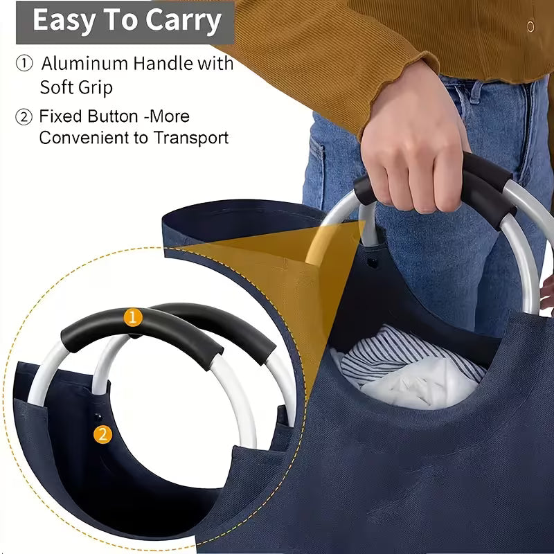 Large Capacity Laundry Basket, Laundry Hamper, Laundry Bag with Handles, Foldable Laundry Basket for Easy Storage, a Very Practical Ironing Accessory