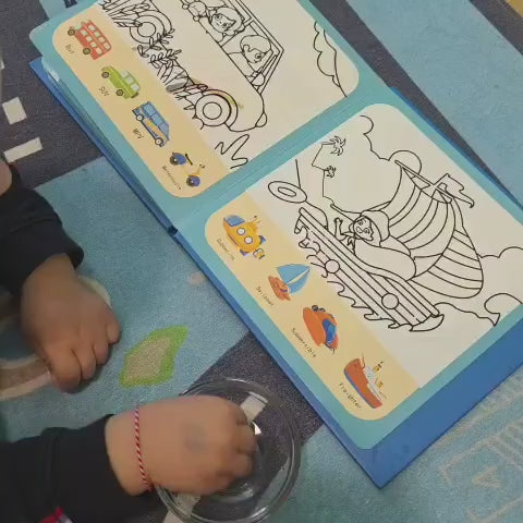 Quiet Book Water Painting Album Creativity DIY Animal & Traffic Drawing Book Educational Toys for Kids