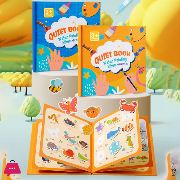 Quiet Book Water Painting Album Creativity DIY Animal & Traffic Drawing Book Educational Toys for Kids